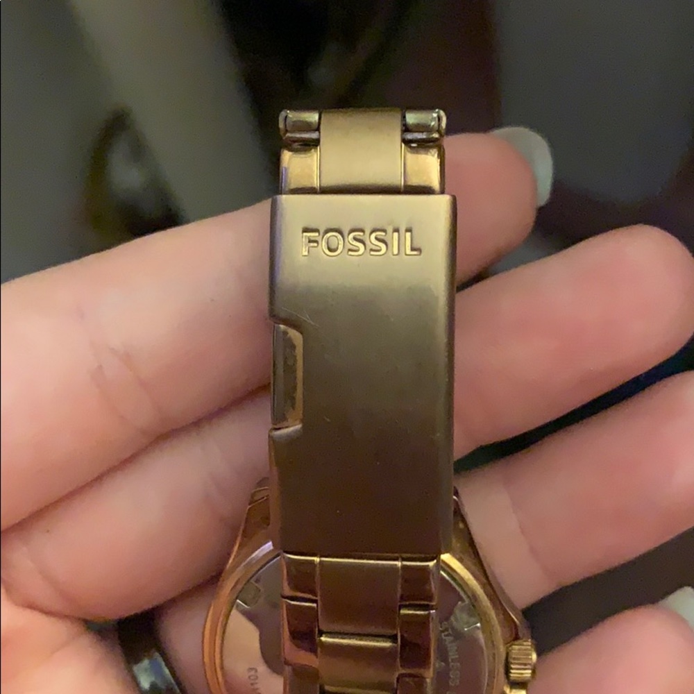 Rose Gold Fossil Watch - image 3